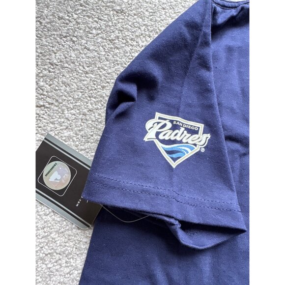 Nike Padres Navy Team Logo T-Shirt Made In Mexico 100% Cotton Size L New With Ta - Picture 5 of 8
